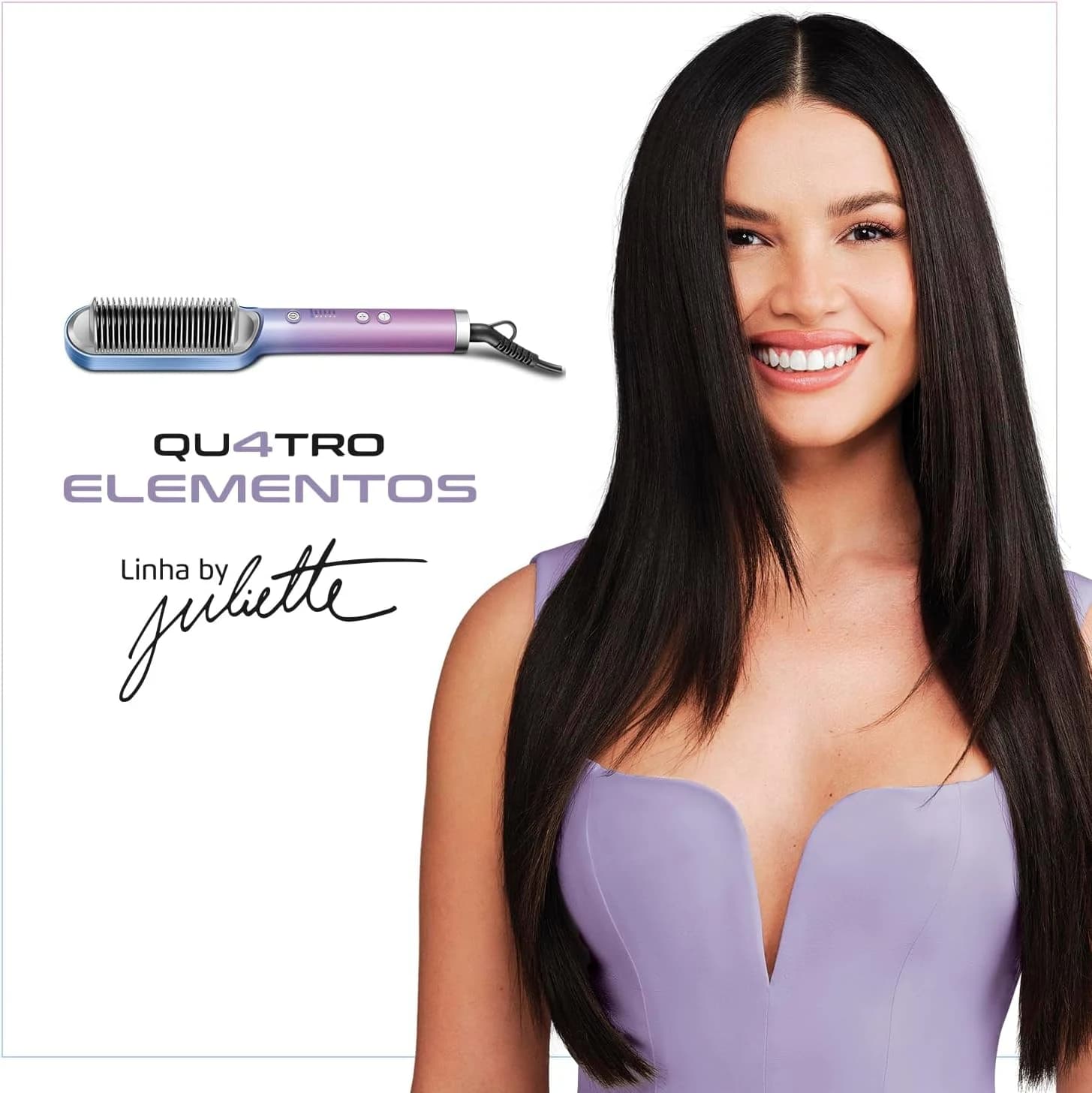 Escova Alisadora By Juliette, Mondial, Azul/Rosa, 36W, Bivolt - EA-JU-03
