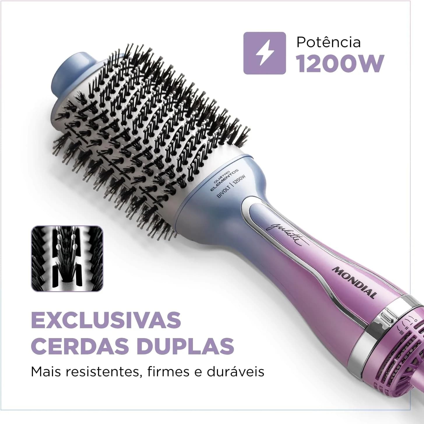 Escova Secadora By Juliette, Mondial, Azul/Rosa, 1200W, Bivolt - ES-JU-03