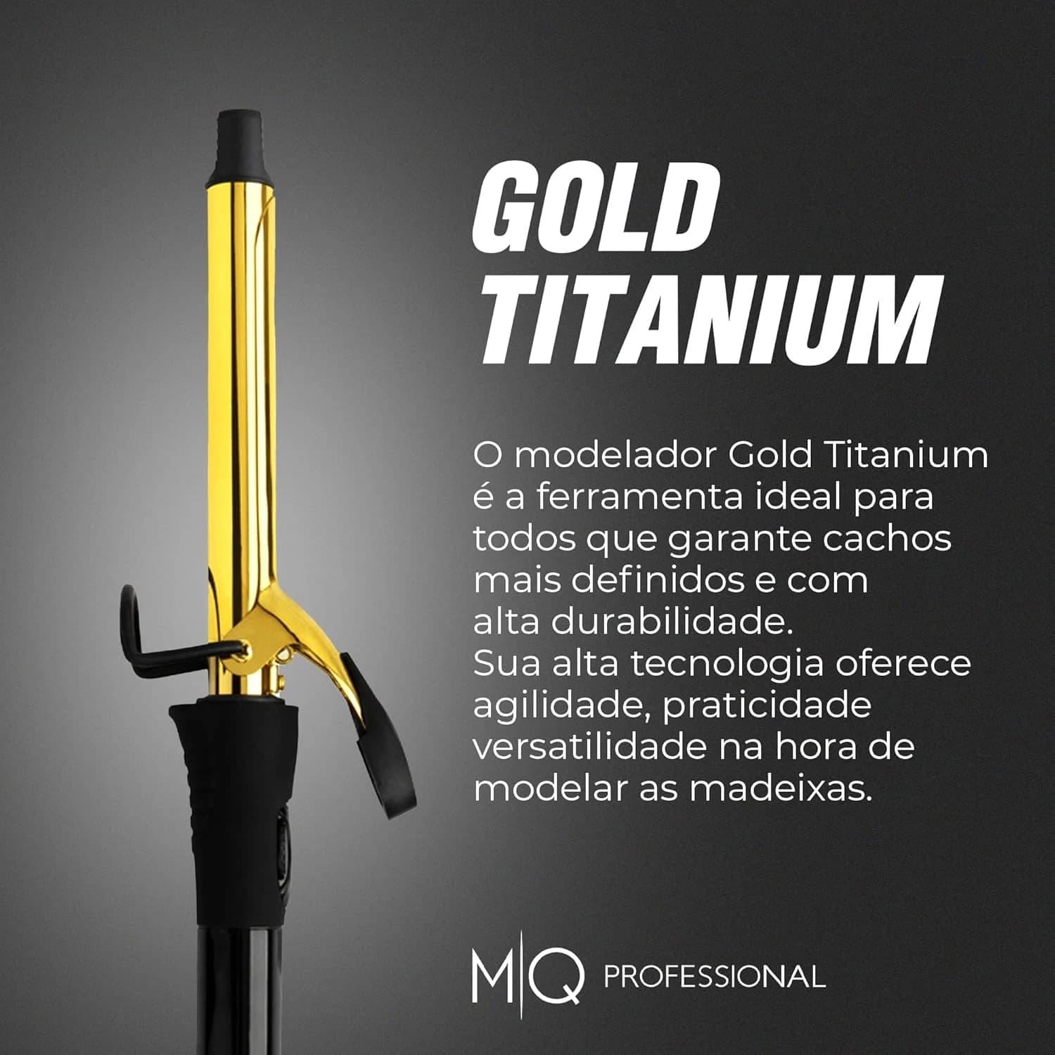MQ Professional - Modelador de Cachos Profissional Gold Titanium - 32mm - Bivolt