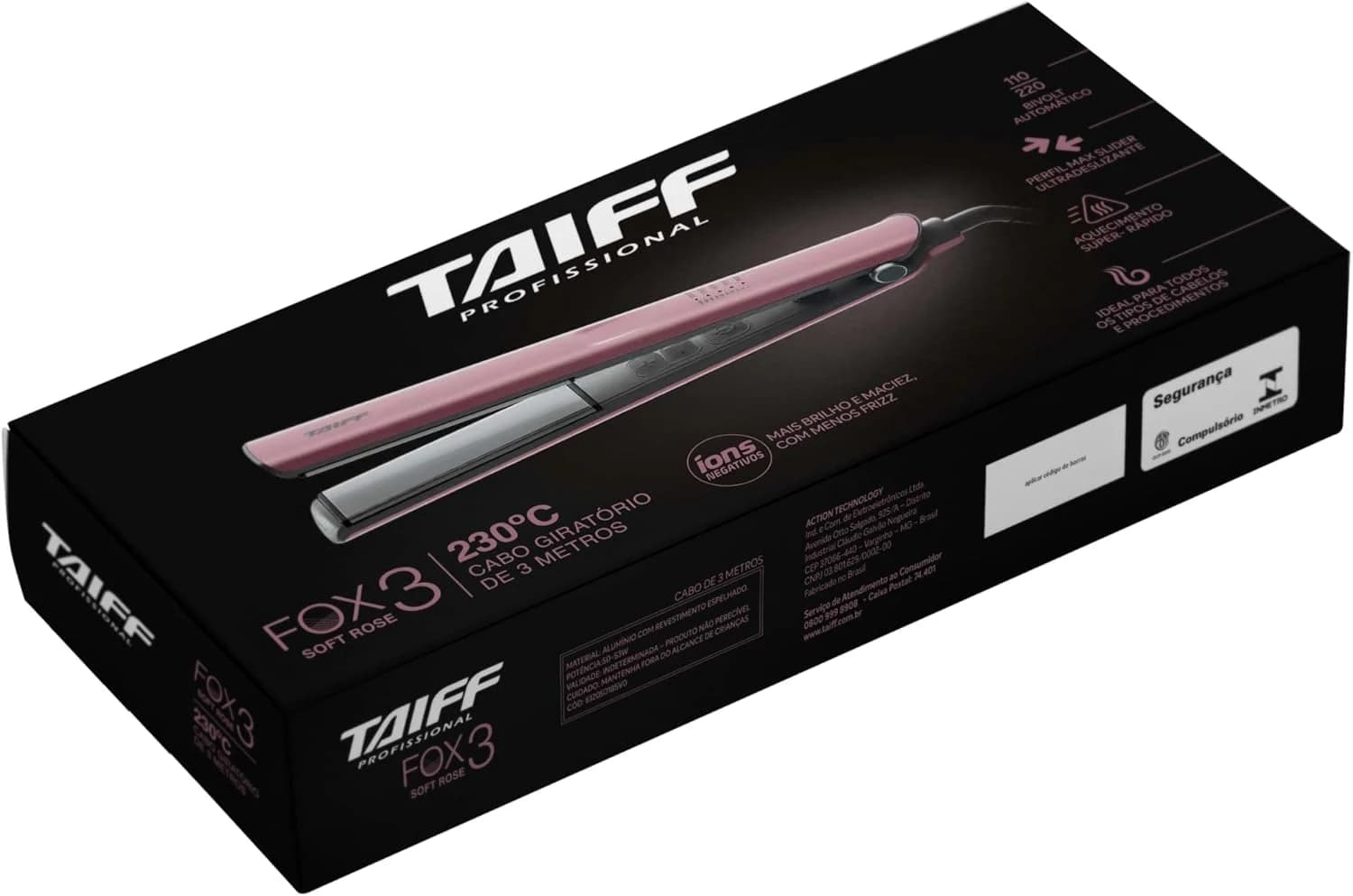 Chapa Taiff Fox Ion 3 Soft Rose, Bivolt, 100139