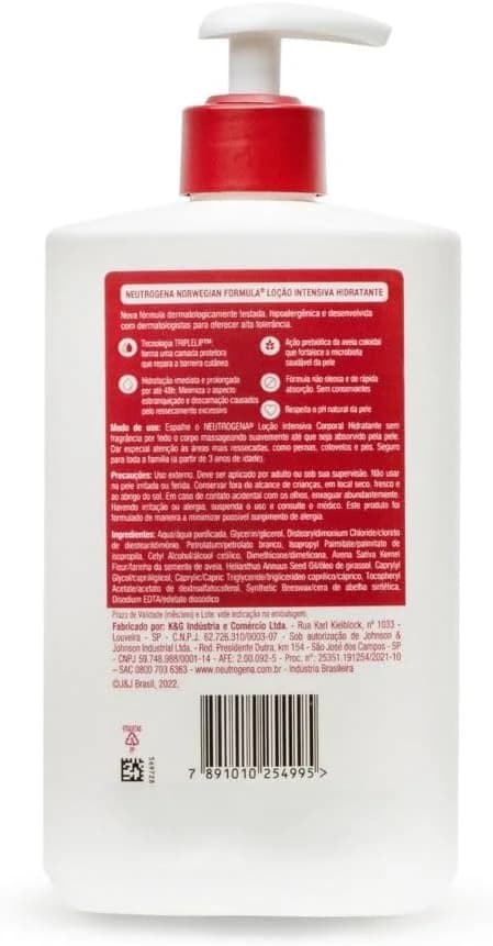 Neutrogena Hidratante Corporal Intensivo Norwegian, Sem Fragrância, 400ml