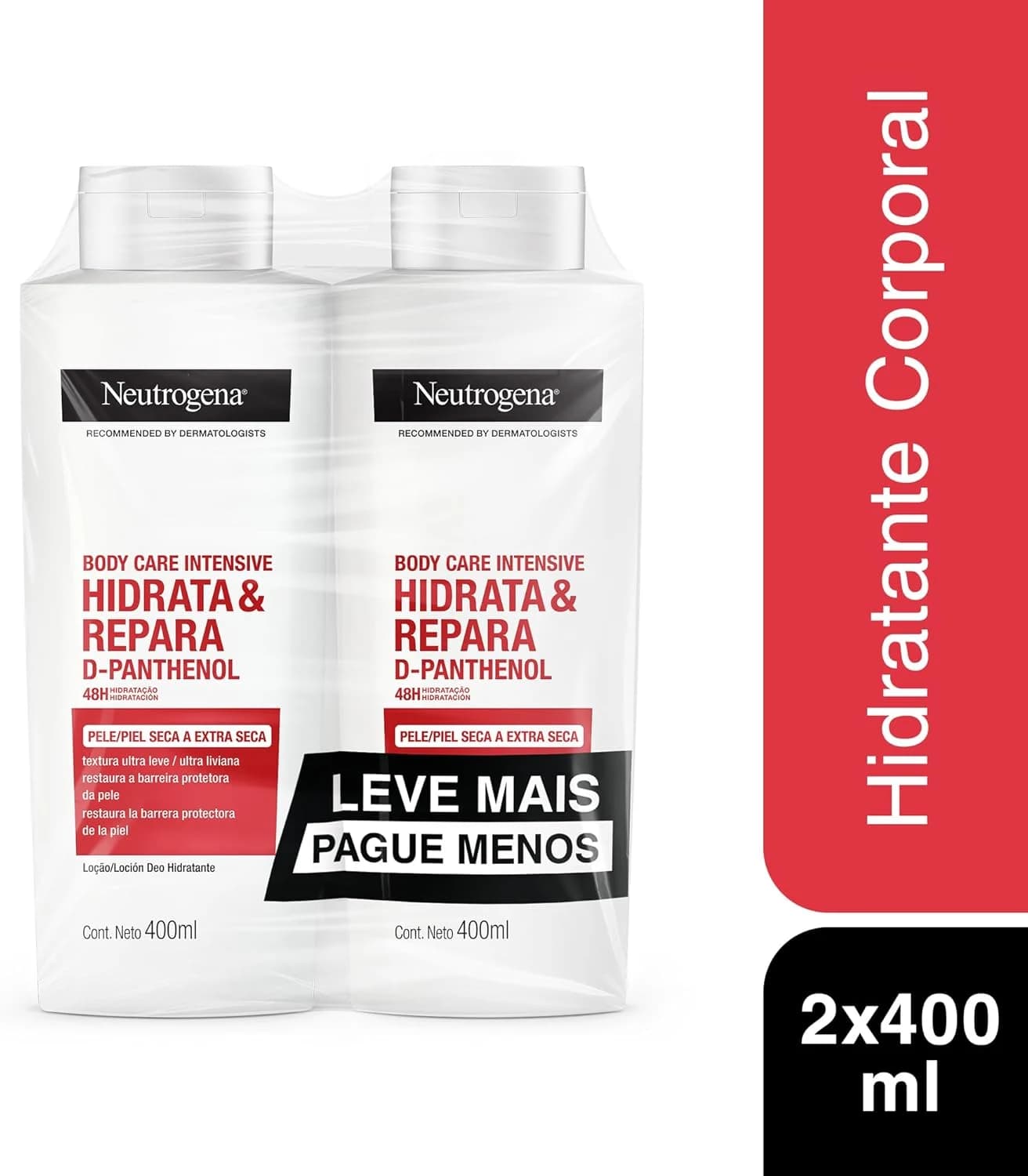 Neutrogena Hidratante Corporal Body Care Intensive Hidrata&Repara, Kit com 2 Unidades de 400ml