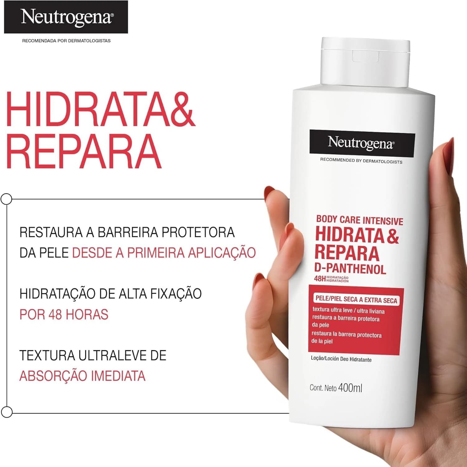 Neutrogena Hidratante Corporal Body Care Intensive Hidrata&Repara, Kit com 2 Unidades de 400ml