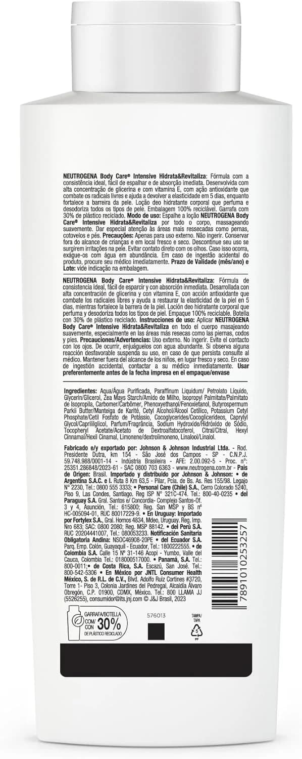 Neutrogena Hidratante Corporal Body Care Intensive Hidrata & Revitaliza, 400ml