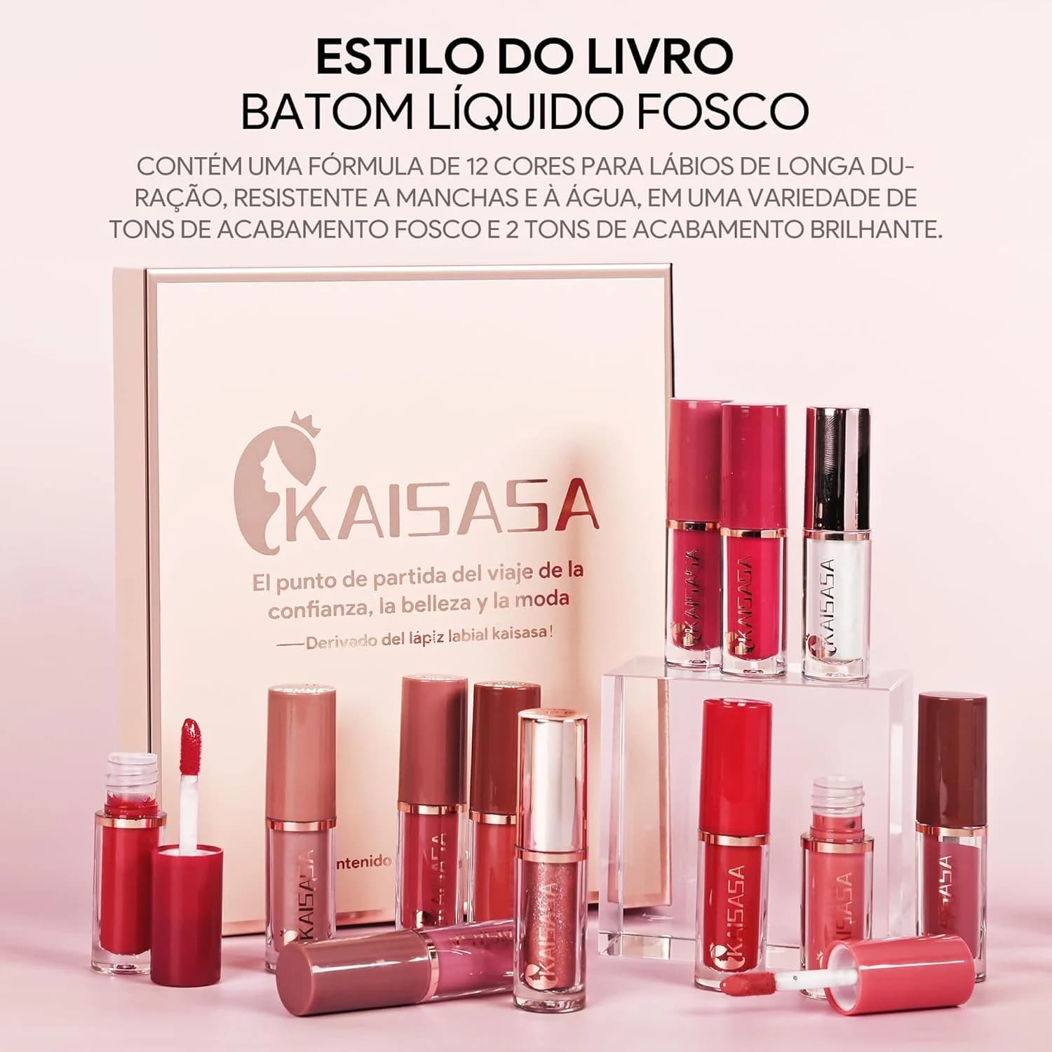 Batom Lip Liner Conjunto Batom liquido | Conjunto de Lápis para Lábios Matte 12 Cores