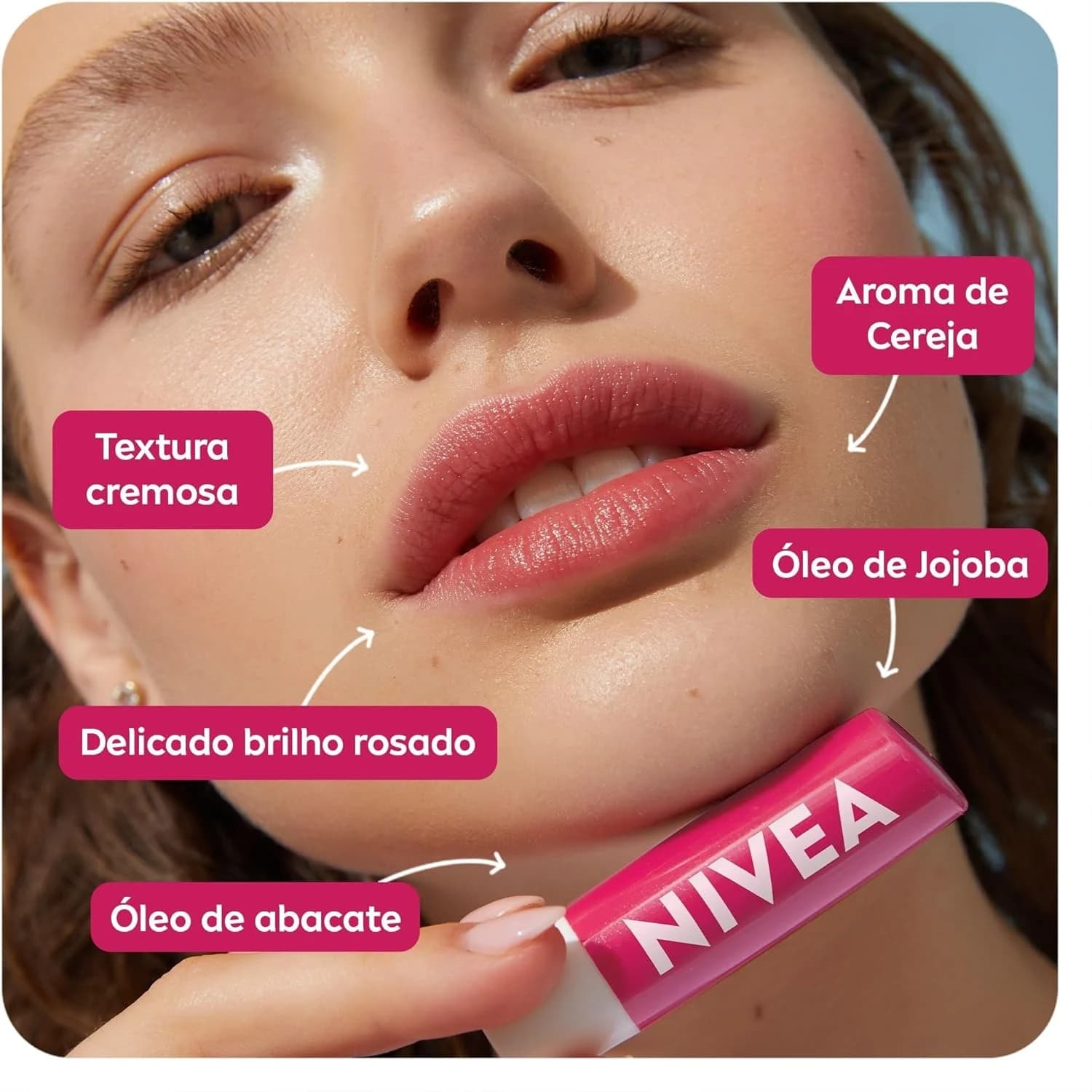 NIVEA Hidratante Labial Cereja Shine 4,8g
