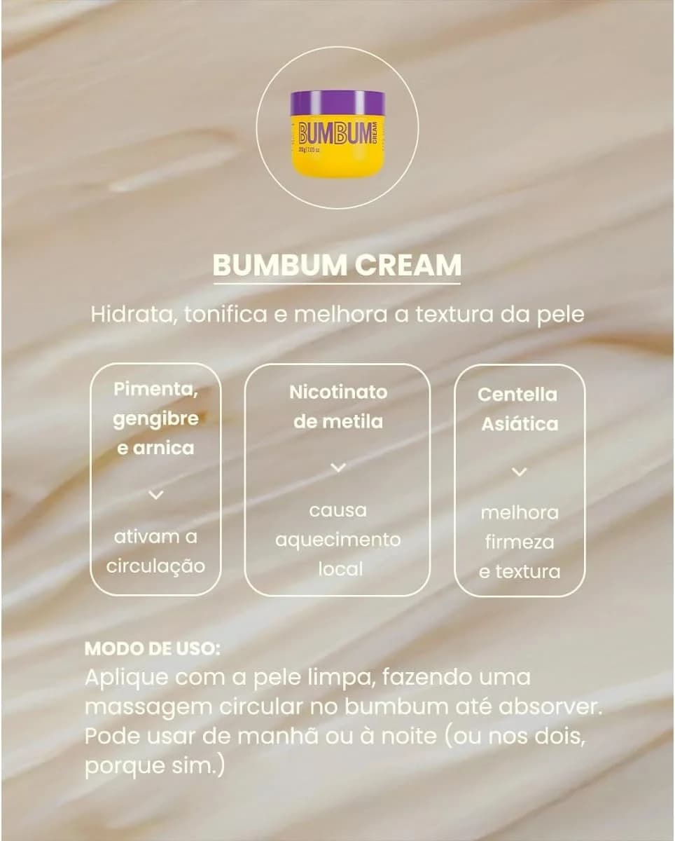 Beleza Brasileira Creme Hidratante Corporal Bumbum Cream 200g