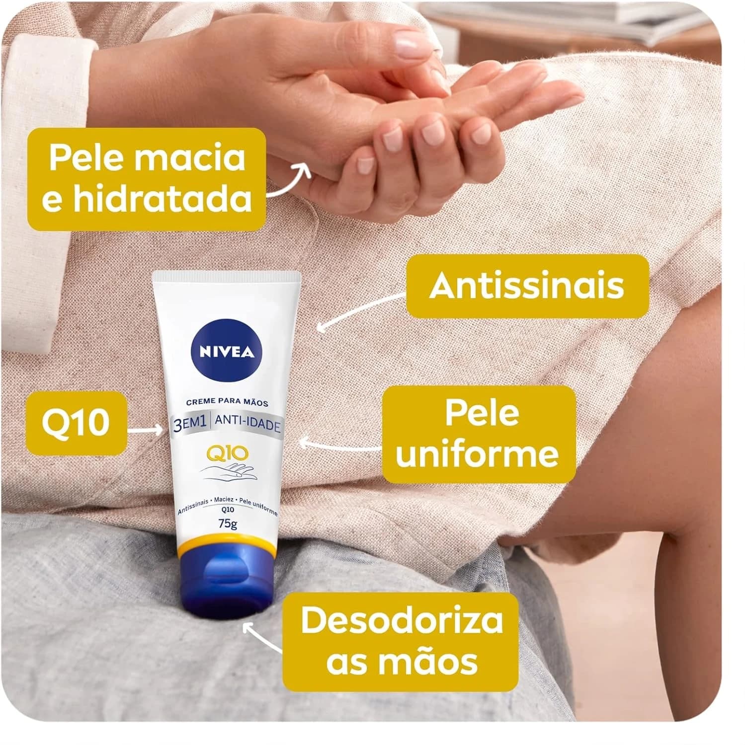 NIVEA Creme para Mãos Q10 Plus Reparação 75g