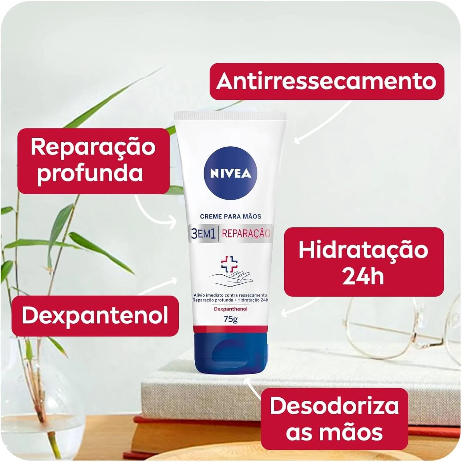 NIVEA Creme para Mãos Reparação com Dexpanthenol 75g