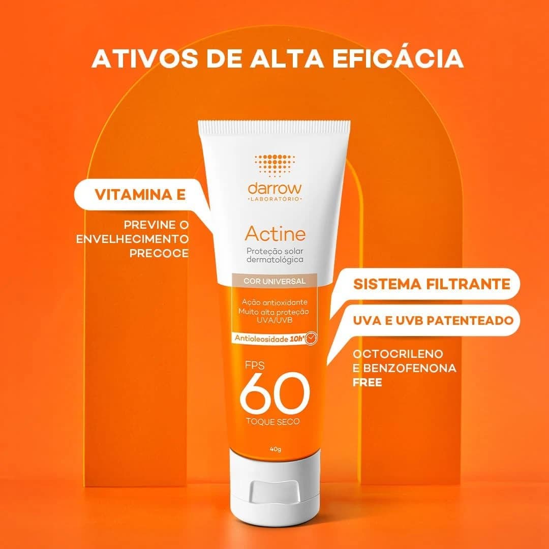 Darrow Actine Protetor Solar Fps 60 Cor Universal 40G