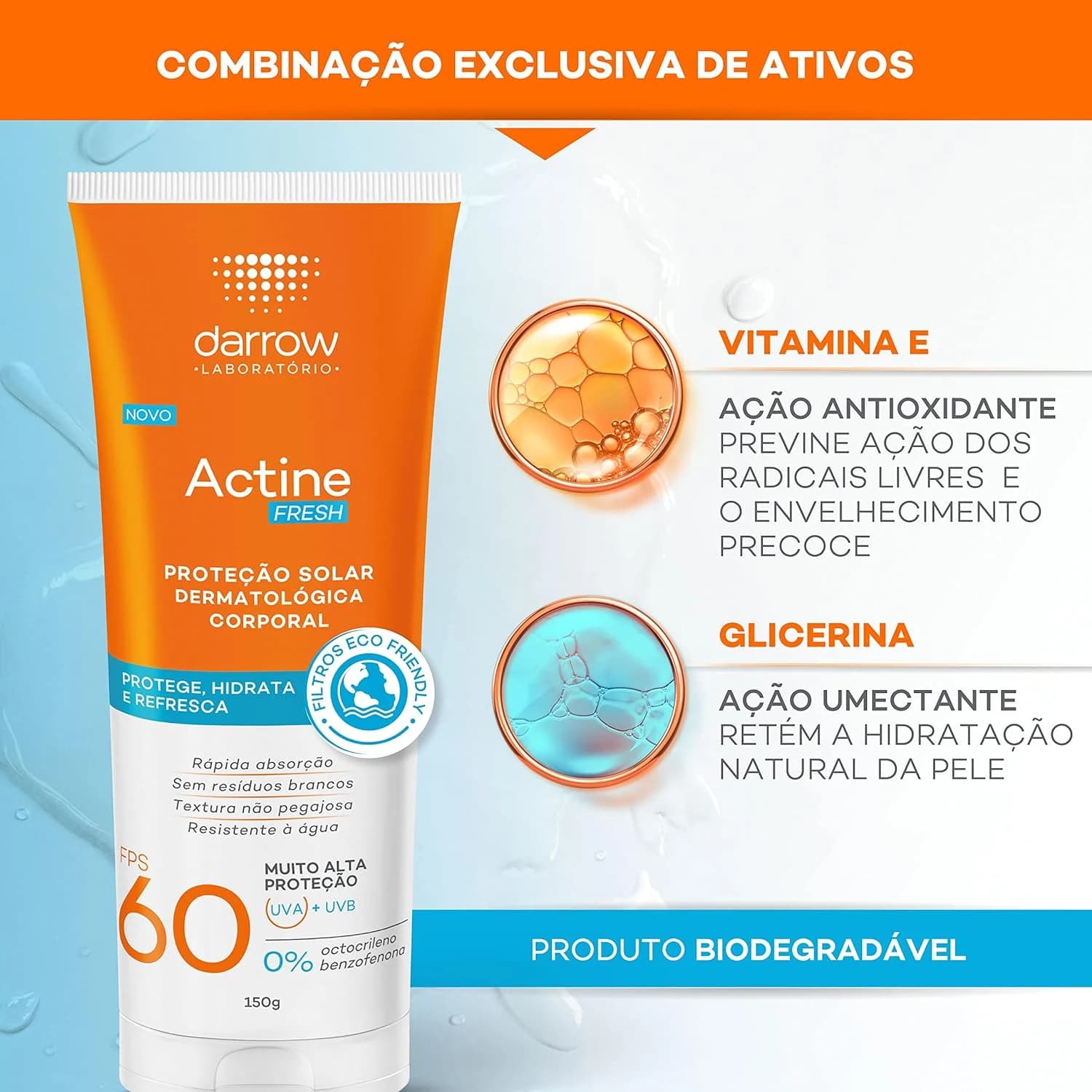 Darrow Protetor Solar Corporal Actine Fresh 60 Fps 150G -