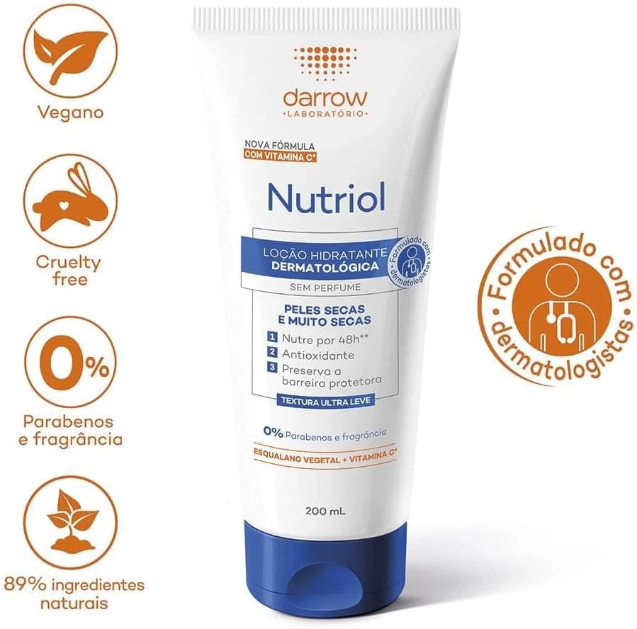 Darrow Nutriol Hidratante Sem Perfume 200Ml Nova Fórmula