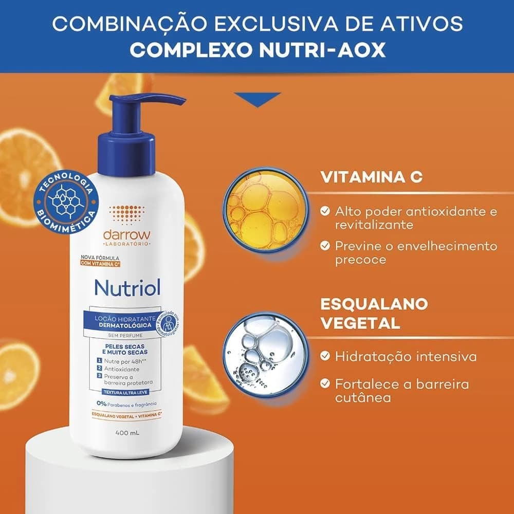 Darrow Nutriol Hidratante Sem Perfume 200Ml Nova Fórmula