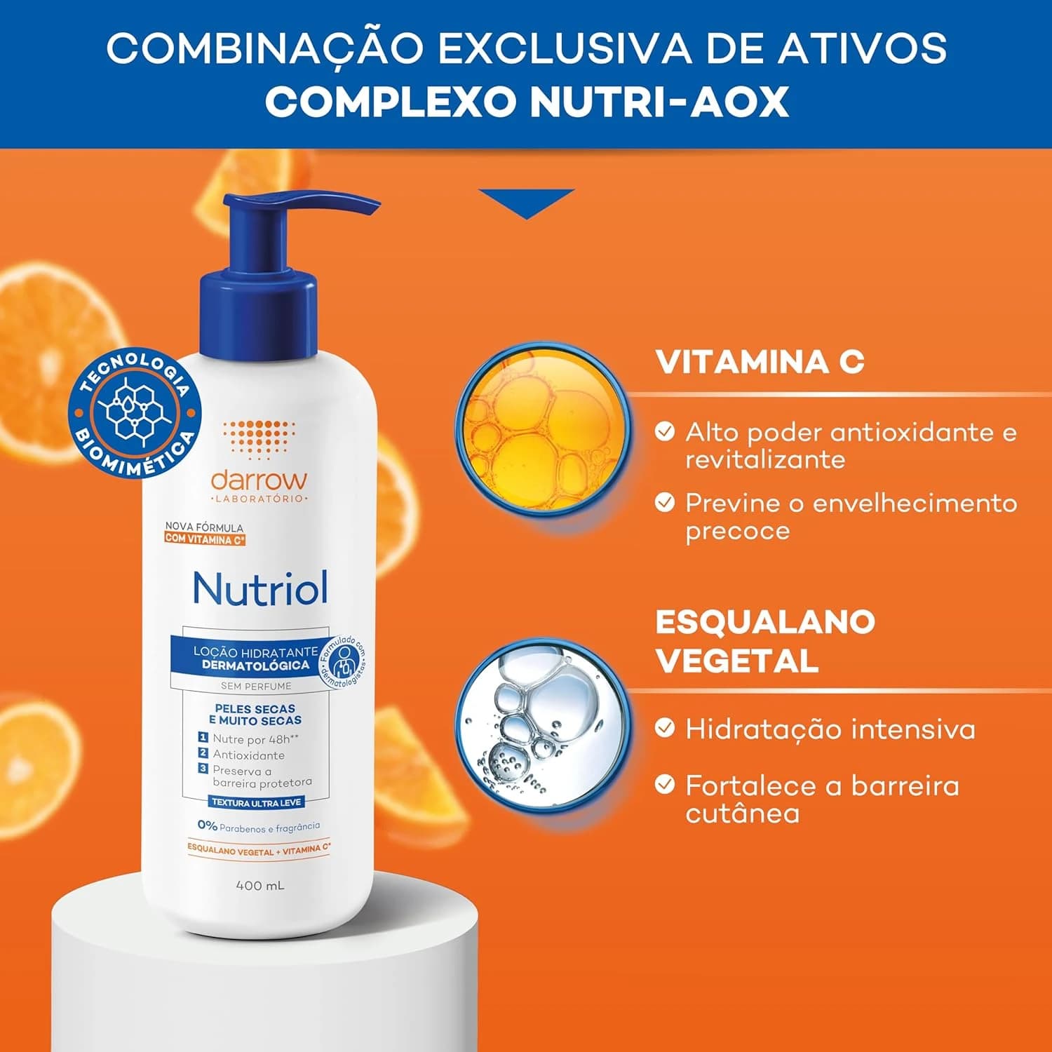 Darrow Nutriol Loção Hidratante - Sem Perfume 400ml