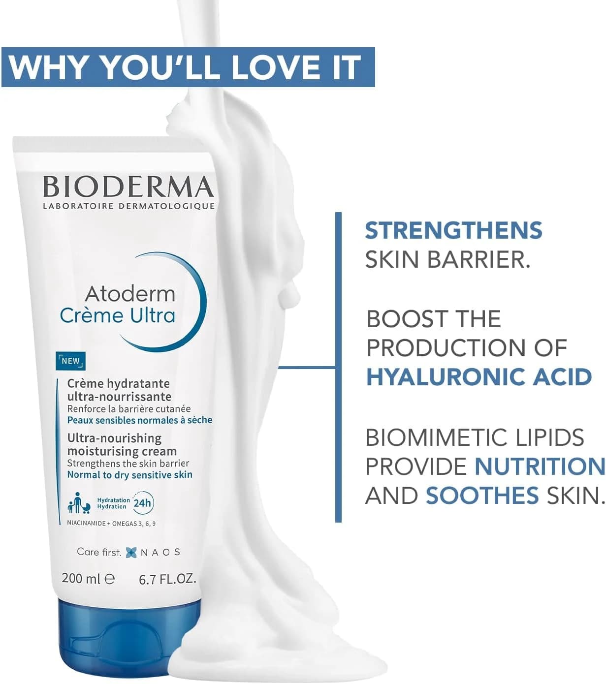 Atoderm Creme Hidratante Intensivo Para Peles Secas e Muito Secas, Bioderma, 200 Ml