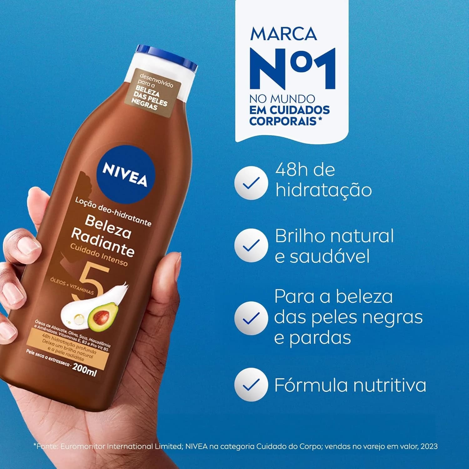 NIVEA Hidratante Desodorante Beleza Radiante Cuidado Intenso 200ml