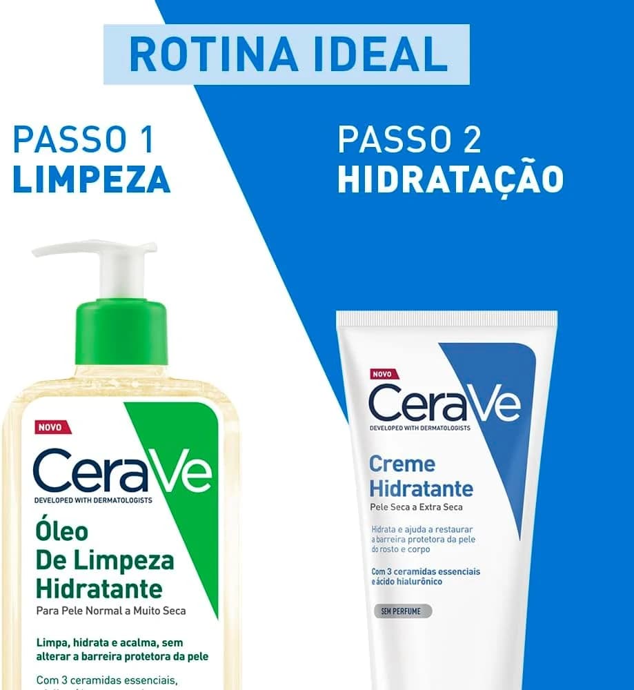 CeraVe, Creme Hidratante Corporal, com textura Cremosa e Ácido Hialurônico 50g