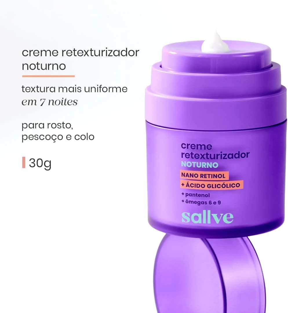 Sallve Creme Retexturizador Noturno 30g