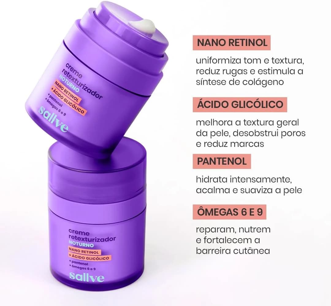 Sallve Creme Retexturizador Noturno 30g