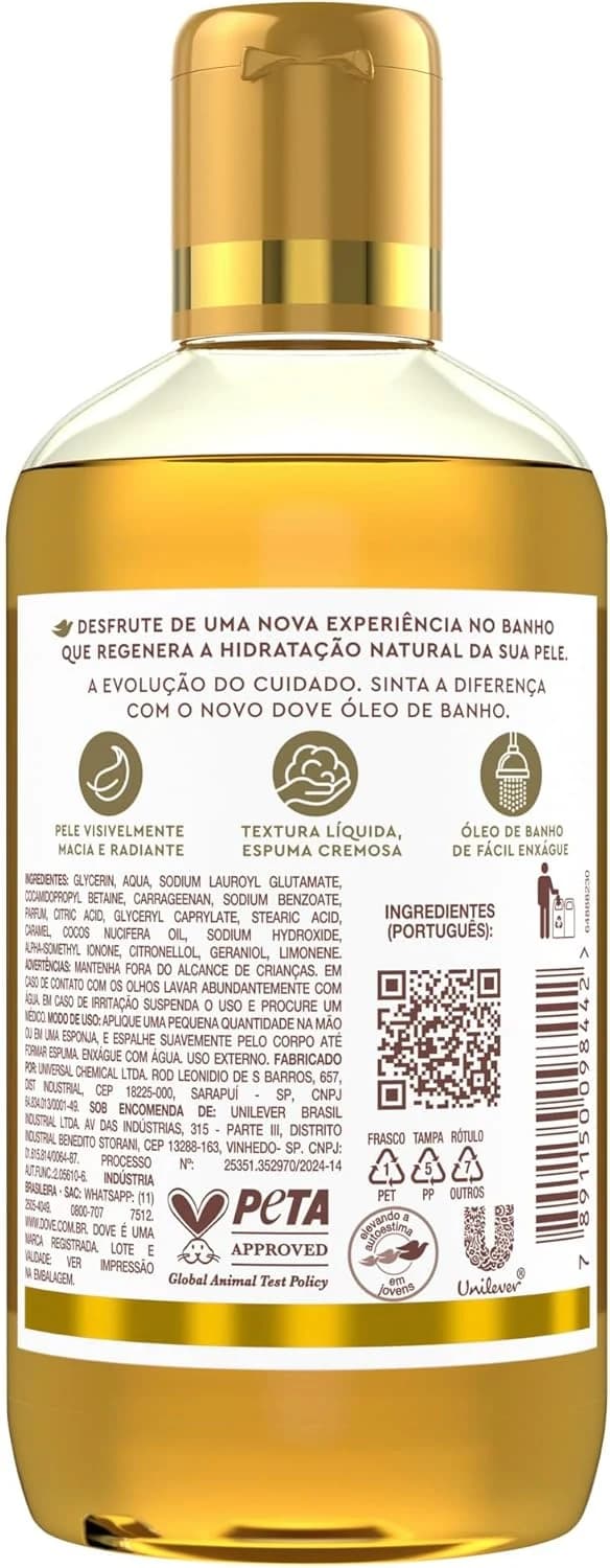 Dove Óleo de Banho Hidratação Intensa e Limpeza Delicada 240 ml