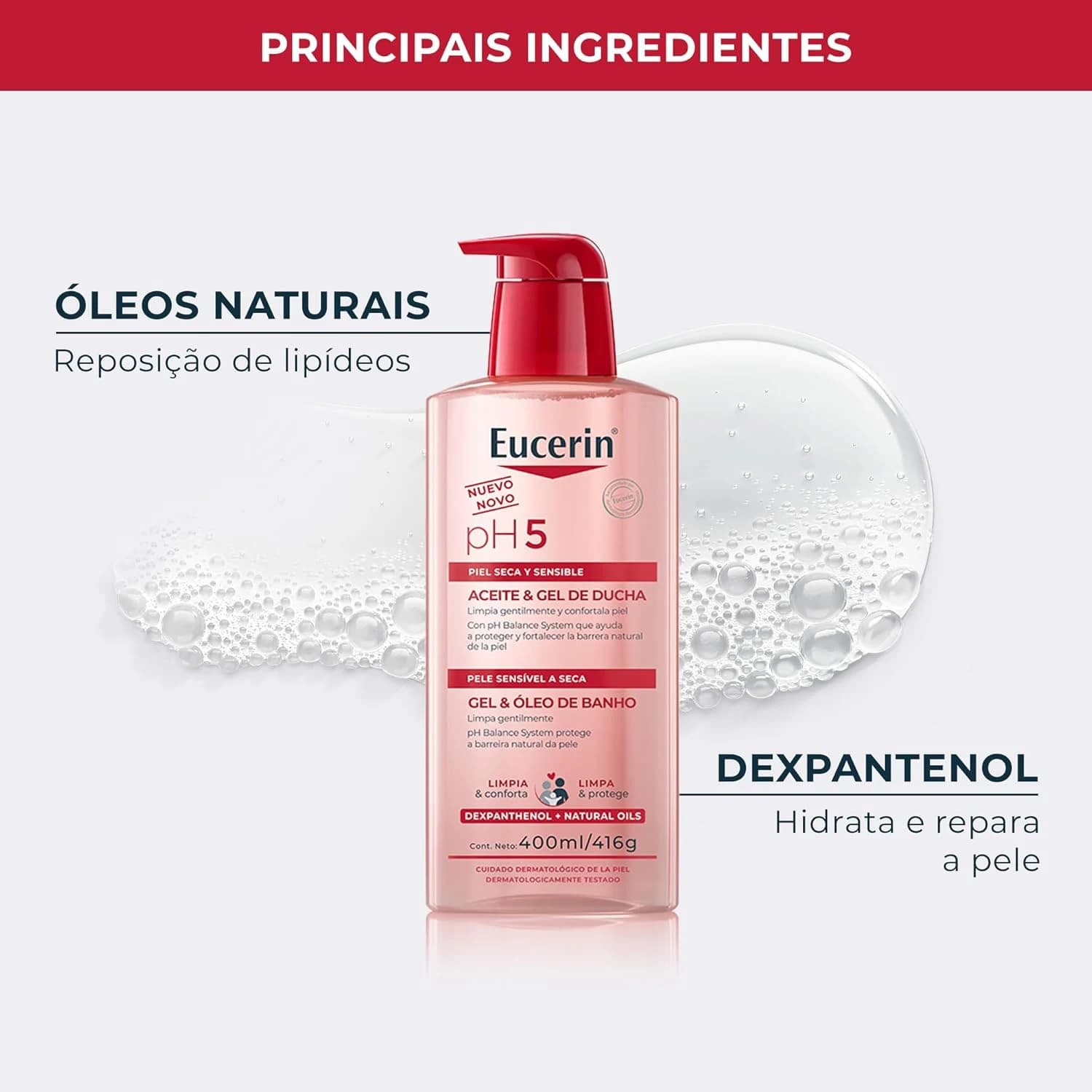 Eucerin PH5 Gel e Óleo de Banho 400ml