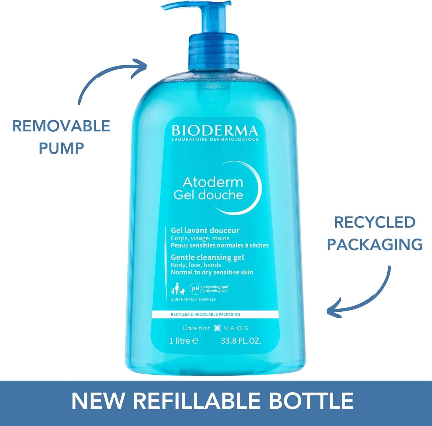 Atoderm Gel Douche, Bioderma, 1 L