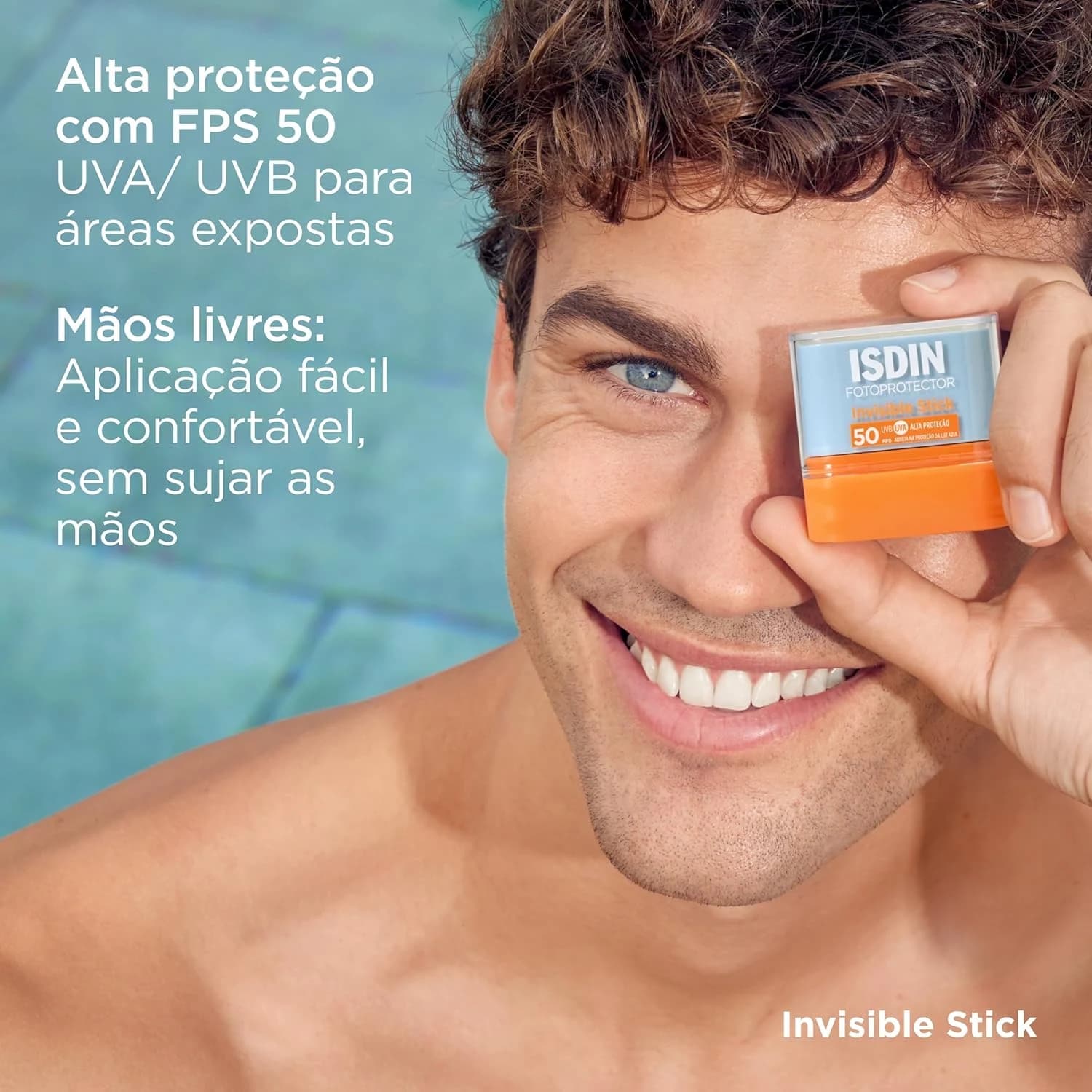 ISDIN Protetor Solar Facial em bastão Invisible Stick FPS 50-10G