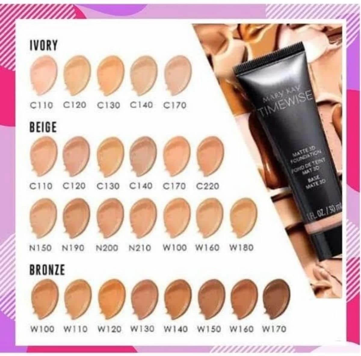 Base liquida matte Timewise® 3D Mary kay - 30ml (Beige C130)
