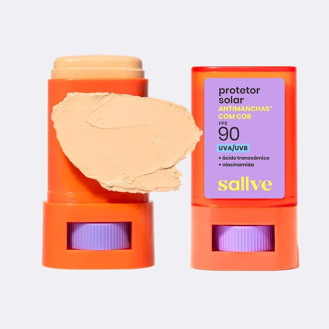 Sallve Protetor Solar Bastão Antimachas FPS 90 com Cor 2-15g