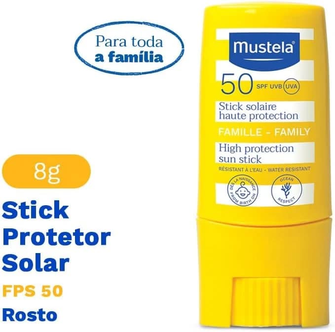 Mustela Protetor Solar Stick FPS 50 9ml - Filtro solar facial bastão