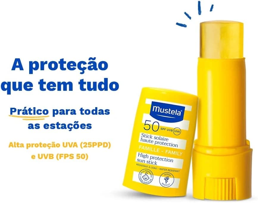 Mustela Protetor Solar Stick FPS 50 9ml - Filtro solar facial bastão