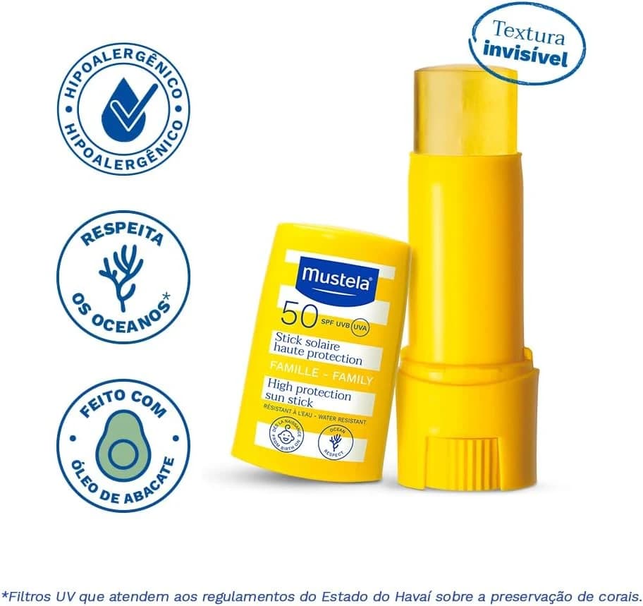 Mustela Protetor Solar Stick FPS 50 9ml - Filtro solar facial bastão