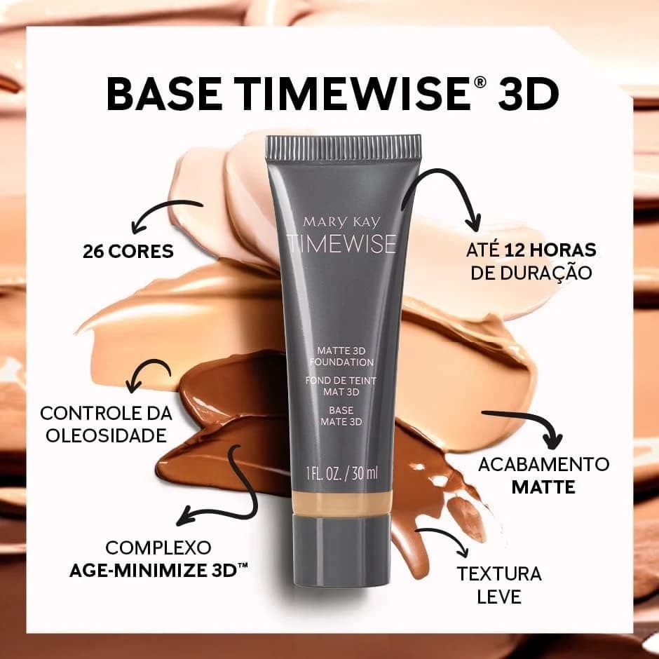 Base liquida matte Timewise® 3D Mary kay - 30ml (Beige W160)