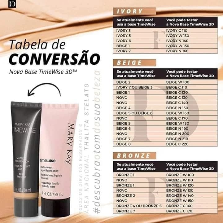 Base liquida matte Timewise® 3D Mary kay - 30ml (Beige W160)