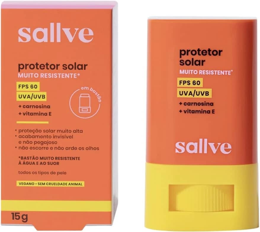 Sallve Protetor Solar em Bastão FPS60 15g