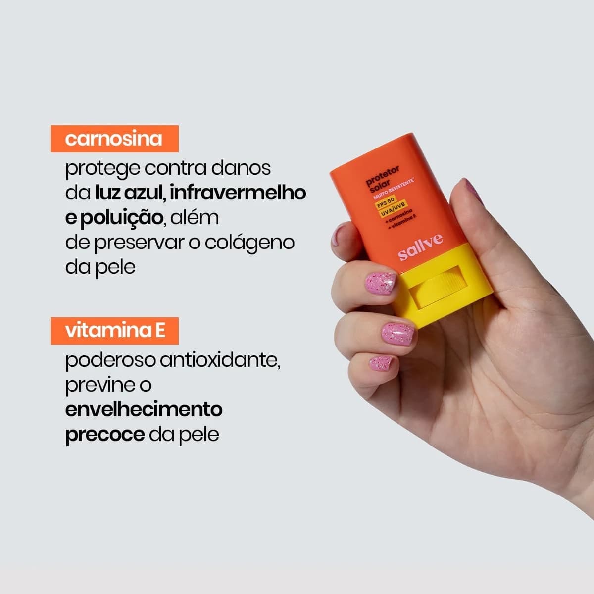 Sallve Protetor Solar em Bastão FPS60 15g