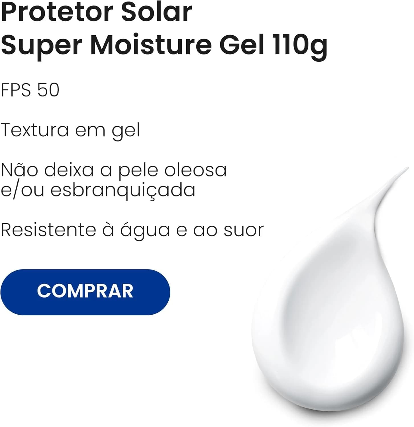 SKIN AQUA® Protetor Solar Facial UV SUPER MOISTURE GEL - FPS50 proteção UVA e UVB 110g