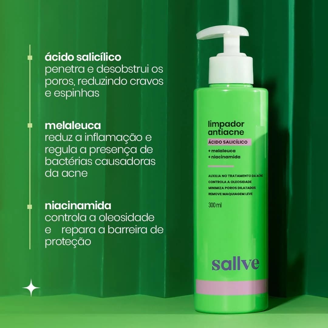 Limpador Facial Antiacne Sallve 300ml