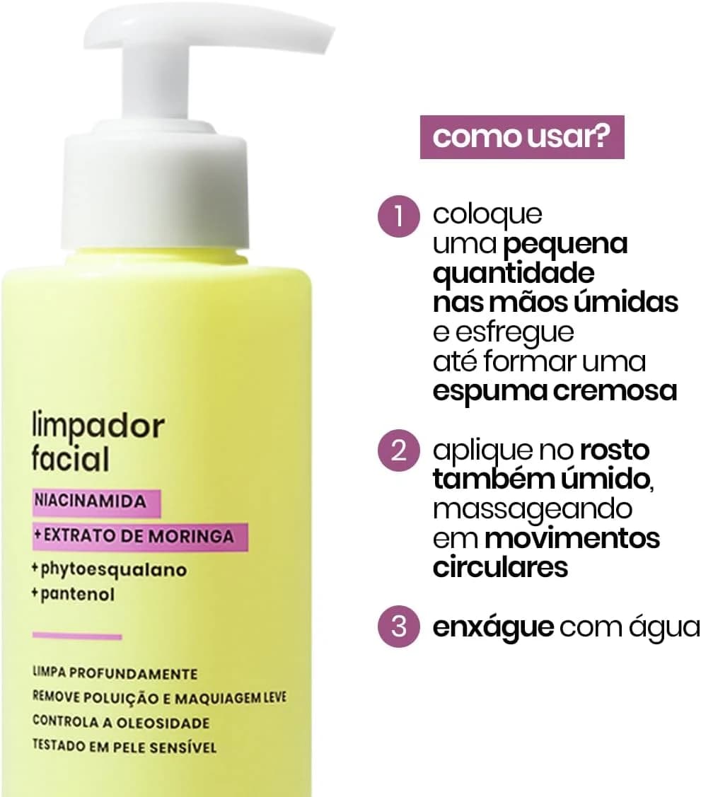 Sallve Limpador Facial 300Ml - Niacinamida Extrato De Moringa