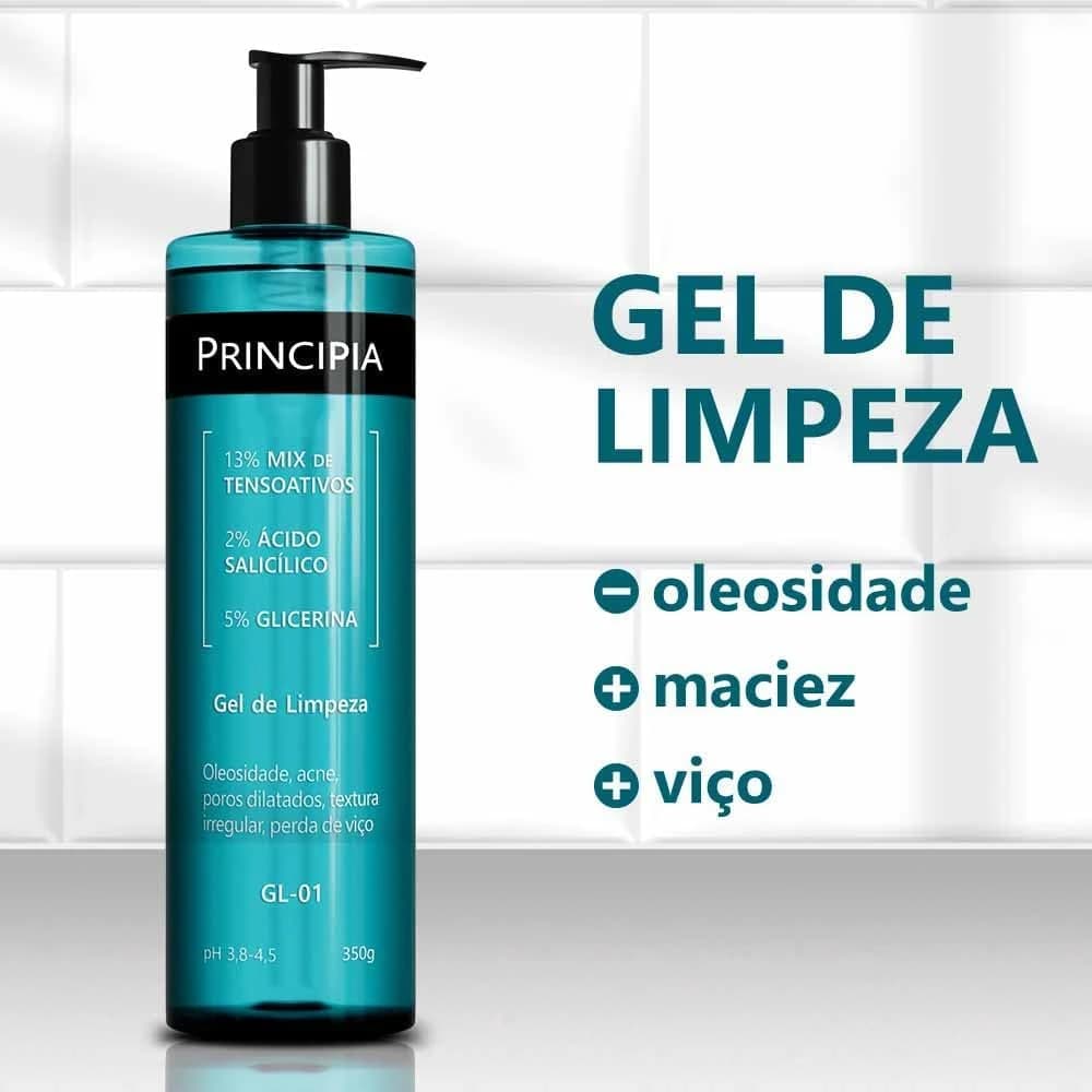 PRINCIPIA, Gel de Limpeza Facial 2% Ácido Salicílico + 5% Glicerina GL-01 com 350g