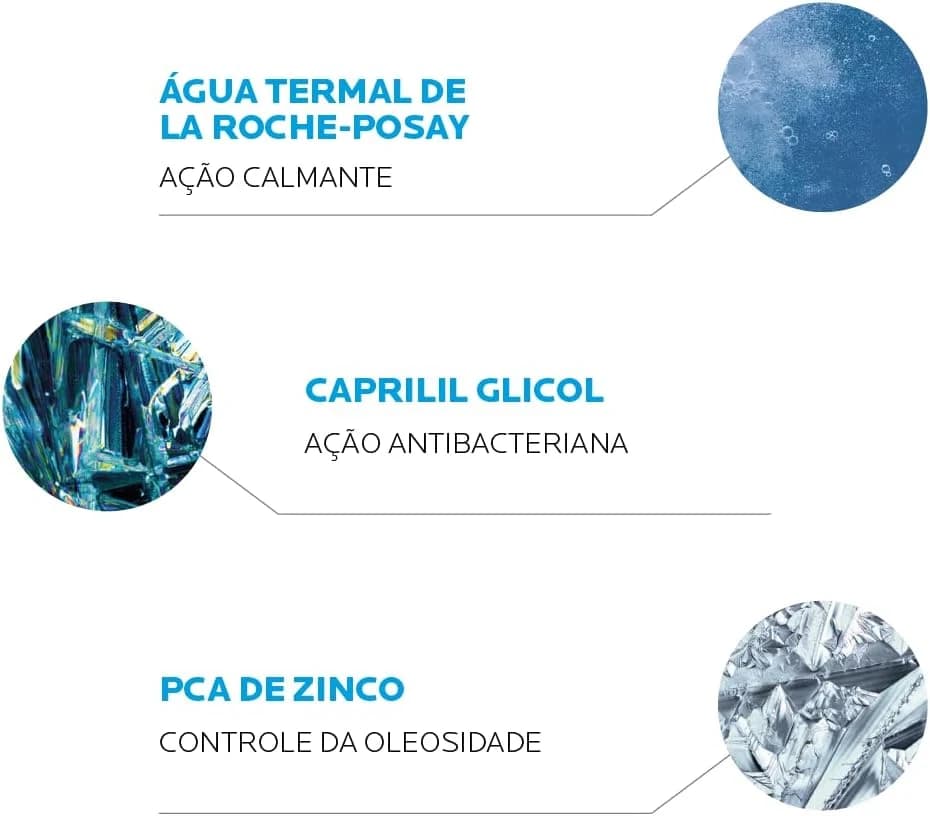 La Roche-posay Effaclar Gel Alta Tolerância. Pele Oleosa e Sensível. Caprylyl Glycol, Glicerina, PCA de Zinco. 300g