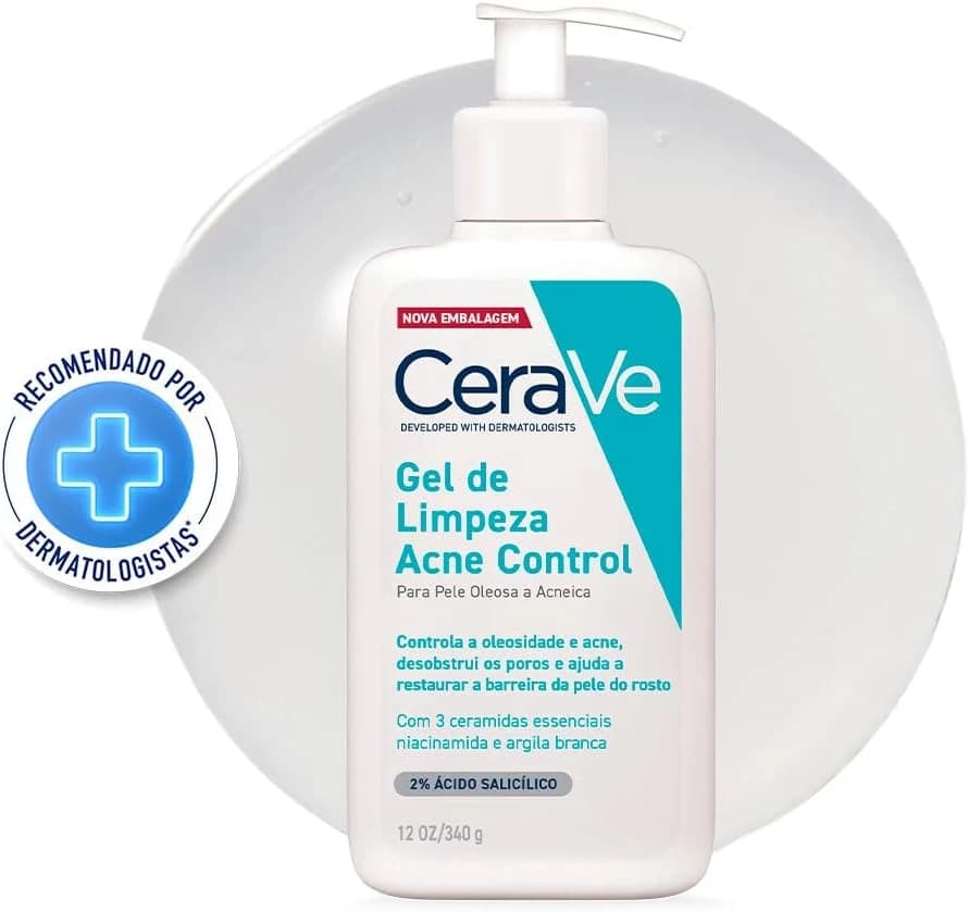 Cerave, Gel de Limpeza Acne Control com Niacinamida e Ácido Salicílico, 340g