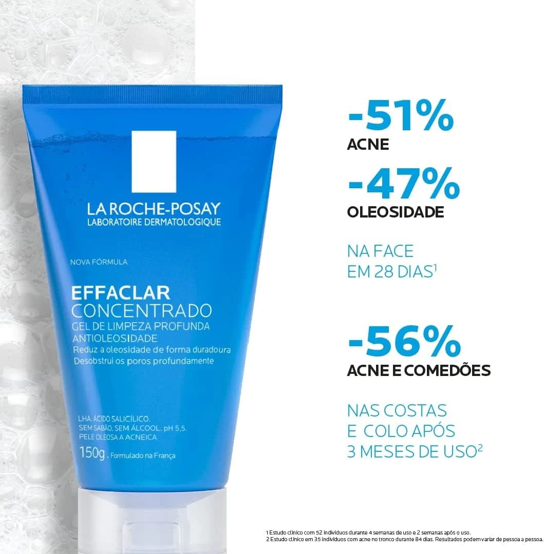 La Roche-posay Effaclar Gel Concentrado. Ácido Salicílico, LHA, PCA de Zinco. 150ml