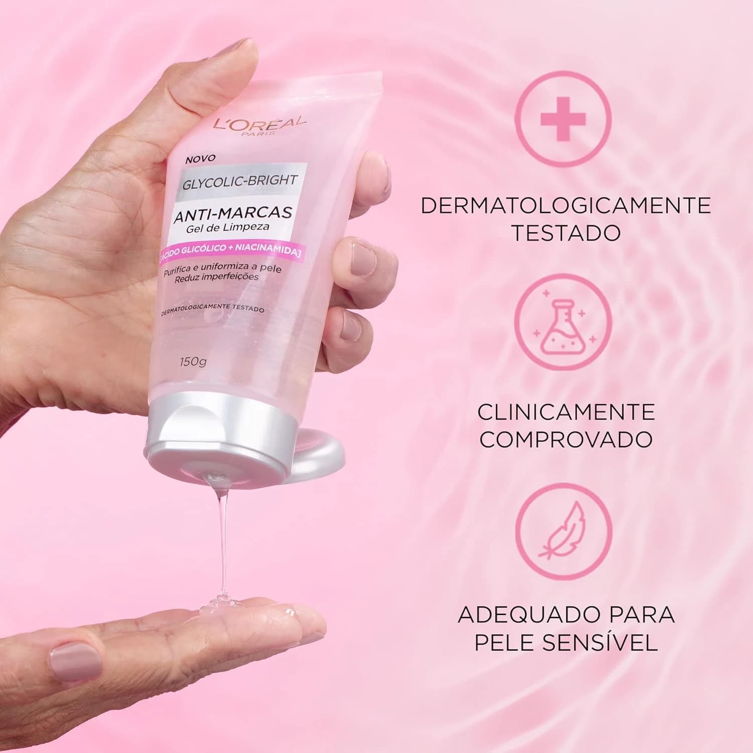 L'Oréal Paris Gel de Limpeza Anti-Marcas Glycolic-Bright 150g