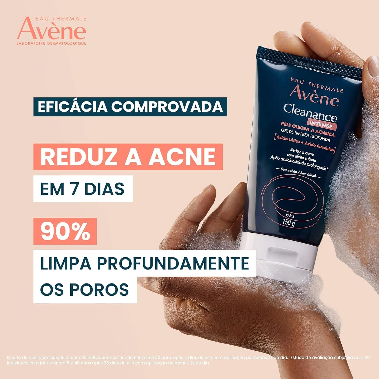 Avène Cleanance Intense Gel de Limpeza Facial Profunda com Ácido Lático e Ácido Succínico, 300g