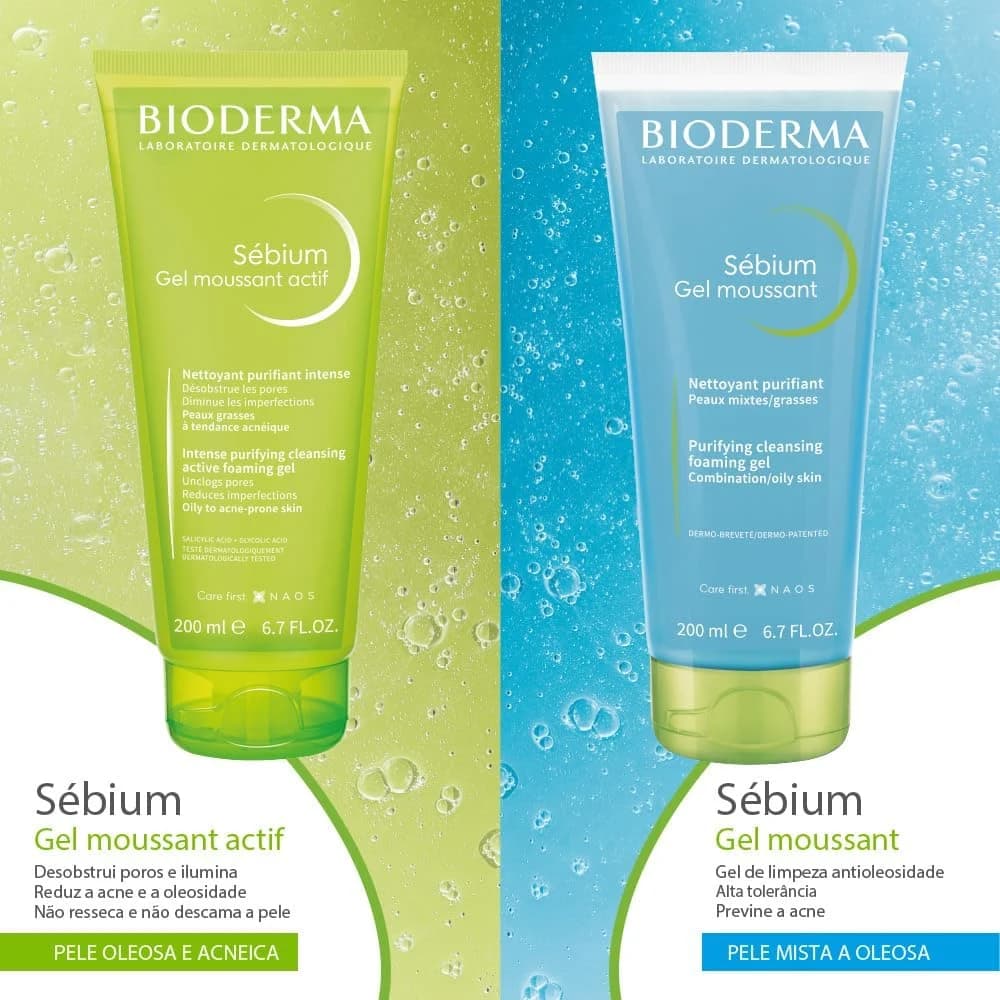 Sébium Gel Moussant - Gel de Limpeza Purificante Antioleosidade, Bioderma, 100 Ml