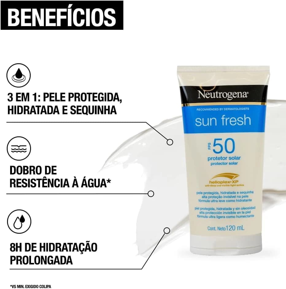Neutrogena Sun Fresh Protetor Solar Corporal FPS 50, 120ml