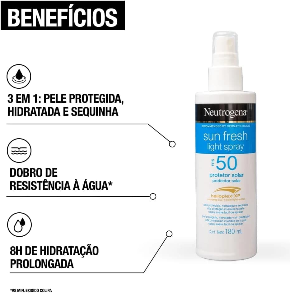 Neutrogena Protetor Solar Corporal Spray FPS 50,180ml
