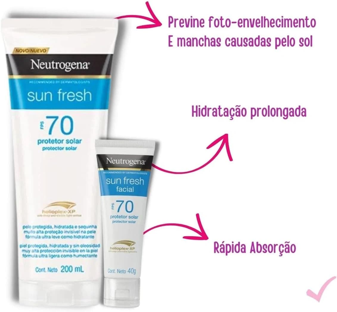 Neutrogena Promopack Corporal Fps70 200ml E Neutrogena Sun Fresh Facial Fps70 40g