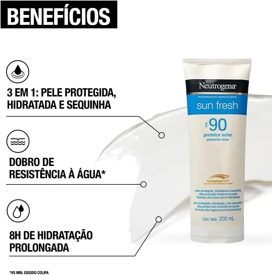 Neutrogena Sun Fresh Protetor Solar Corporal FPS 90, 200ml
